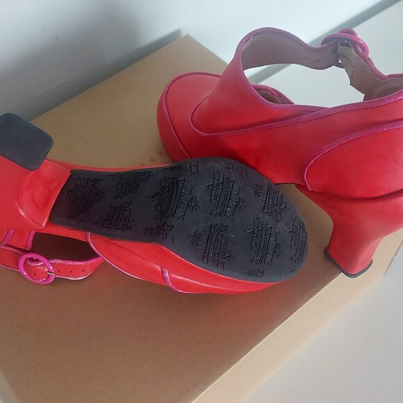 Fluevog Side Buckle Platform Leather Shoes - Size 7 - Picture 7 of 8